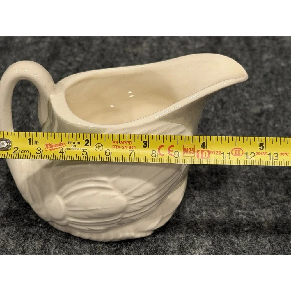 Vintage Ceramic Swan Creamer Dish Cup Made In Czechoslovakia 5 X3.5 Inches White